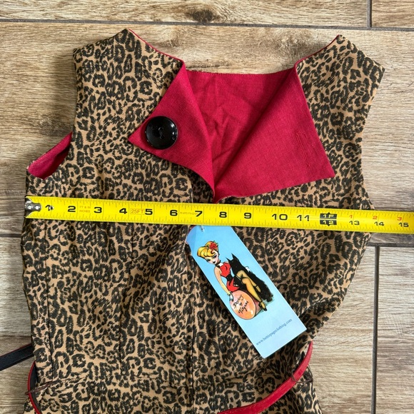 Bettie Page By Tatyana Leopard Print Pinup Dress Sz XS NWT! Wiggle Dress Vintage - Picture 15 of 16
